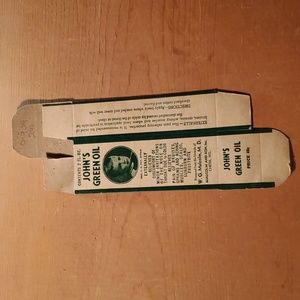 Antique John's green oil Box